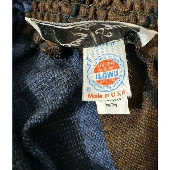 Vintage Copley square UNION MADE womens small ITALIAN WOOL Red blue midi skirt - Picture 6 of 7